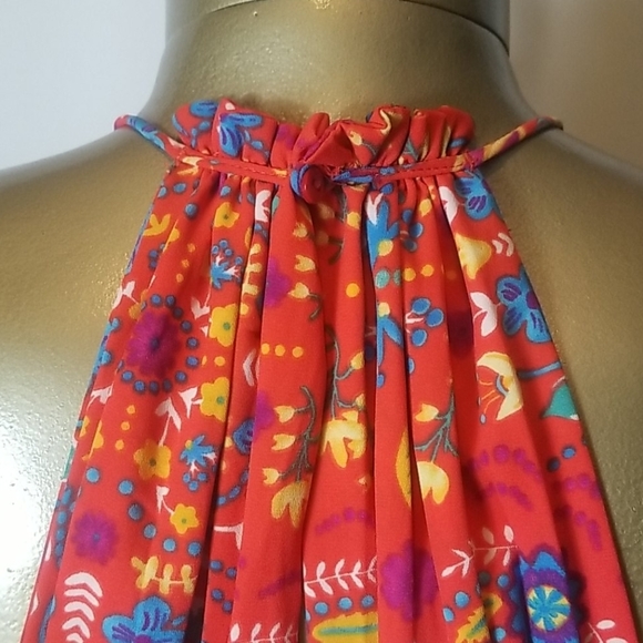 ORANGE PRINTED EVERLY  SUMMER DRESS - Picture 3 of 9